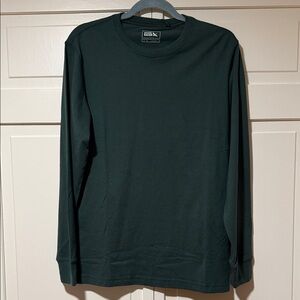 Eddie Bauer Men's Forest Green Long Sleeve Crew Neck Tee Classic Fit size Small